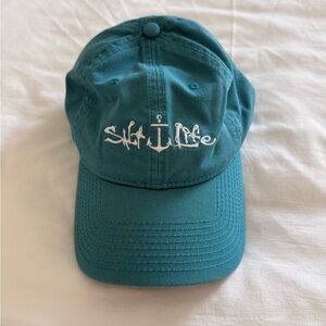 Salt Life Teal Script Anchor Cap